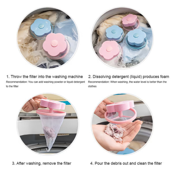 Reusable Pet Fur Remover Filter Mesh Bag