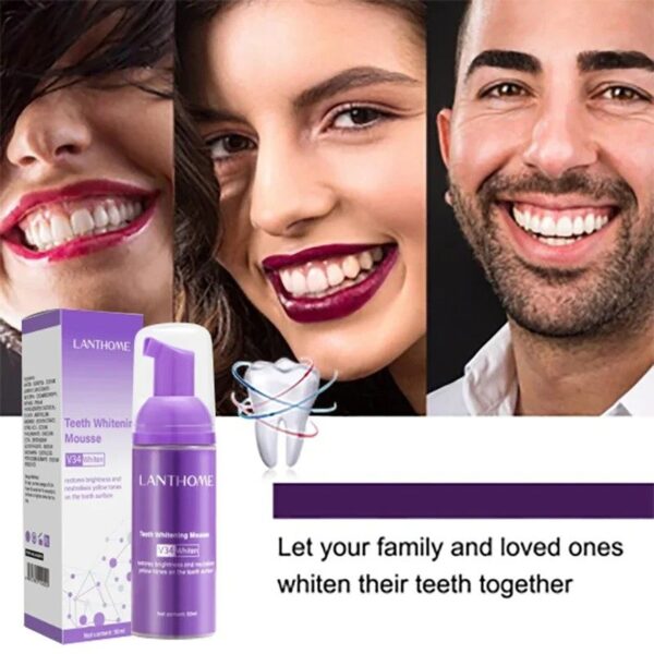 V34 Mousse 50ml Toothpaste Effective Cleaning Brighten Whitening Yellow Teeth Removing Tooth Stain Oral Cleaning Product