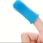 1 Pair of Deluxe Pet Grooming Supplies - Soft Bristle Dog Bath Brush for Gentle Skin, Finger Toothbrush for Easy Dental