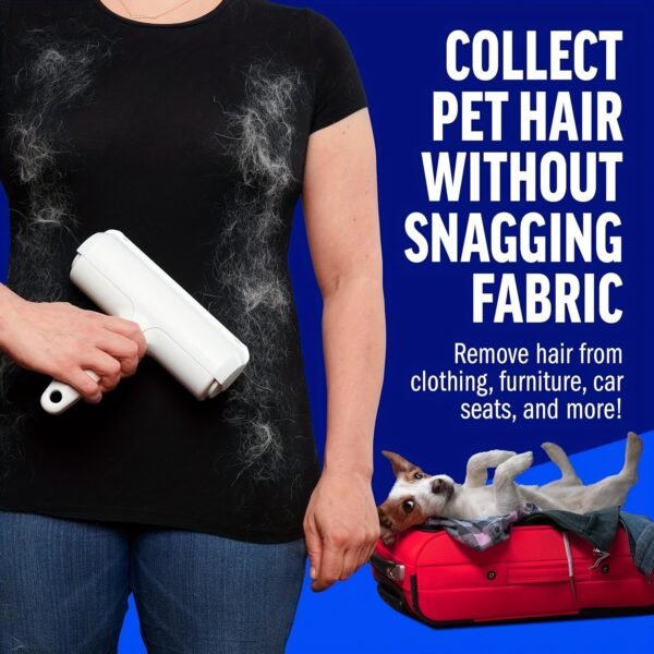 Roller Pet Hair Remover and Reusable Lint Roller Cat and Dog Hair Remover for Furniture, Couch, Carpet, Clothing and Bed