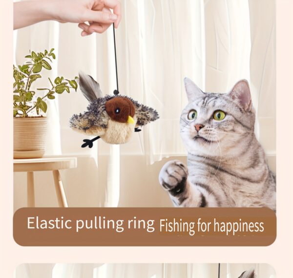 2025 Cat Toy Realistic Sparrow Sound Plush Toy, Touch Activation