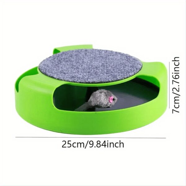 Interactive Cat Scratch Toy 360?? Rotating Cat Scratch Board w/Hidden Mouse