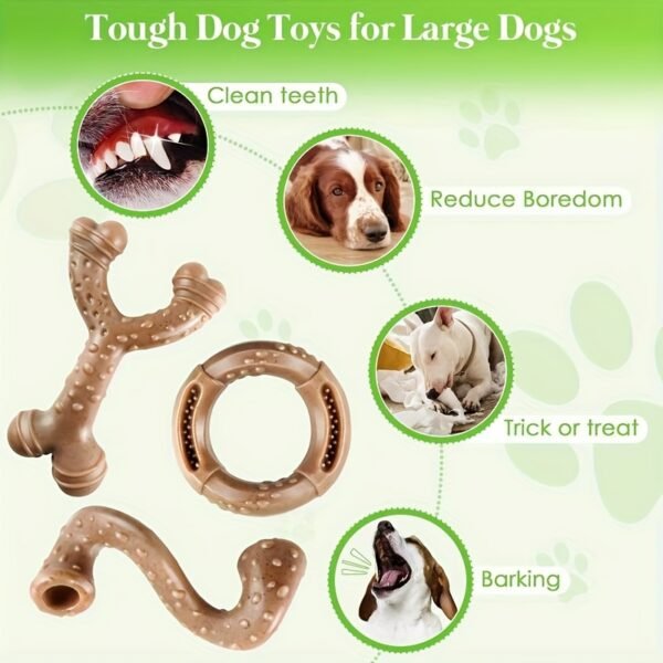 Tough Nylon Dog Chew Toys 3-Pack Large Dog Toys