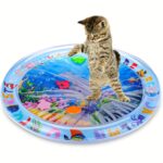 Interactive Water Mat Indoor PVC Cat Mat w/Floating Fish Design, No Battery