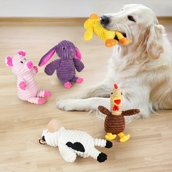Dog Toys Pack 5pc Plush Squeaky Dog Toys Bundle