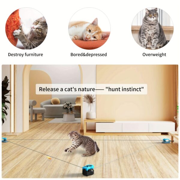 AsFrost Cat Toy Smart Cat Treadmill Exerciser w/Feather Toy