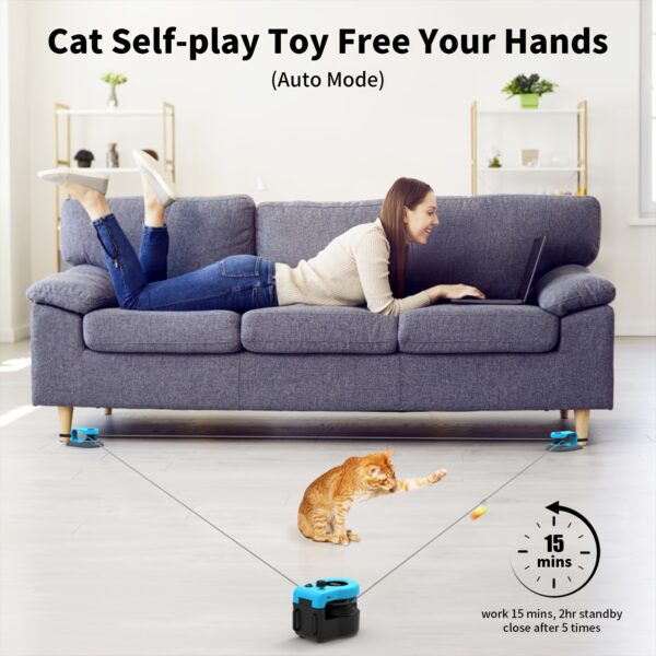 AsFrost Cat Toy Smart Cat Treadmill Exerciser w/Feather Toy