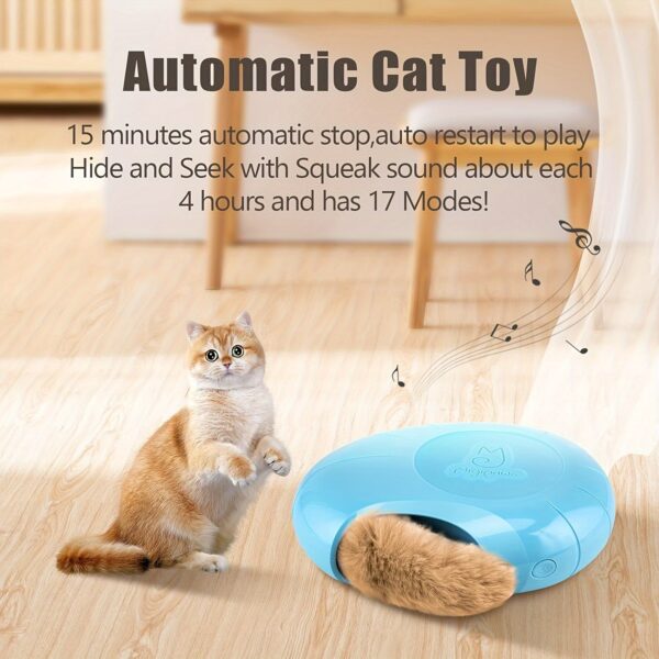 Migipaws Cat Toys Fluffy Tail Plush Squeak Toys, Auto On/Off