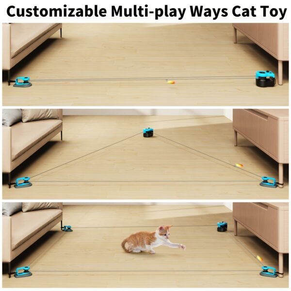 Upgraded Cat Toy Feather Mouse Toys for Cats/Puppies, Light Blue
