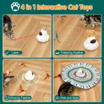 Cat Laser Toy 4-in-1 USB Rechargeable Interactive Cat Wand Toy