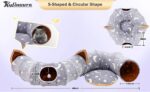 Cat Tunnel 3ft Flannel Cat Tunnel w/Cushion & Ball, Grey Moon Star