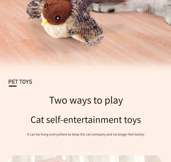 2025 Cat Toy Realistic Sparrow Sound Plush Toy, Touch Activation