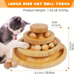 Bamboo Cat Ball Track 3 Tier Cat Track w/9 Balls, Holiday Gift
