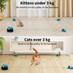 AsFrost Cat Toy Smart Cat Treadmill Exerciser w/Feather Toy