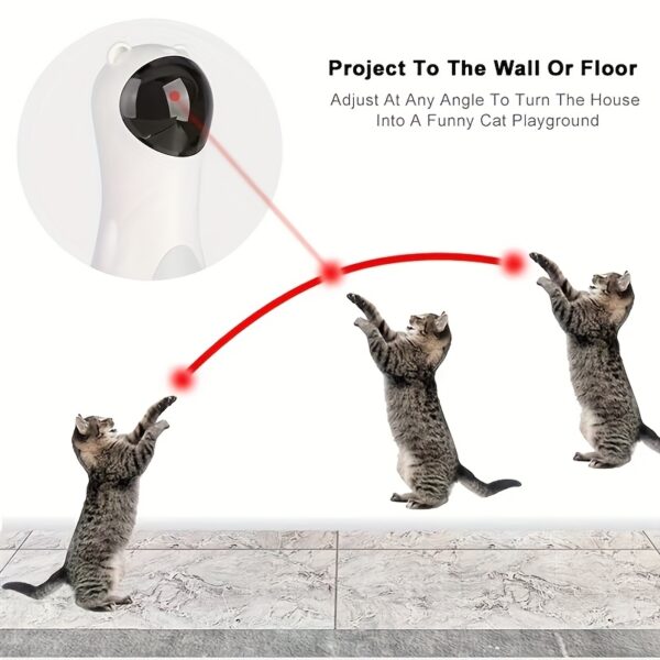Motion-Activated Laser Cat Toy USB Rechargeable Low-Power Cat Laser Toy