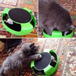 Interactive Cat Scratch Toy 360?? Rotating Cat Scratch Board w/Hidden Mouse