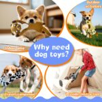 Durable Dog Chew Toys 5pc Plush Animal Toys, Squeaky & Crinkle, ZUYKJEAGLE