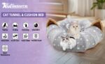 Cat Tunnel 3ft Flannel Cat Tunnel w/Cushion & Ball, Grey Moon Star