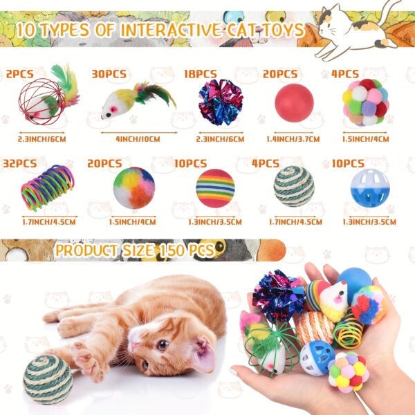 Cat Toy Variety Pack 150pc Interactive Cat Toys, Endless Playtime