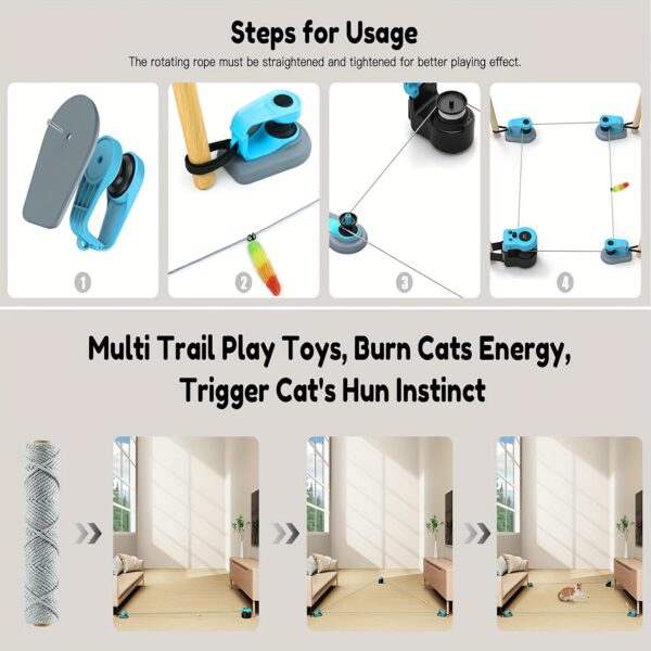AsFrost Cat Toy Smart Cat Treadmill Exerciser w/Feather Toy