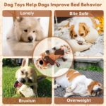 Durable Squeaky Dog Toy Rope & Plush Animal Print, No Battery