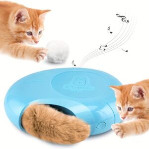 Migipaws Cat Toys Fluffy Tail Plush Squeak Toys, Auto On/Off
