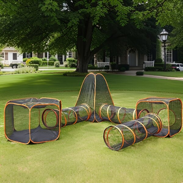 6-in-1 Pet Playpen Foldable Cat/Dog Playpen w/Tunnel & Tent
