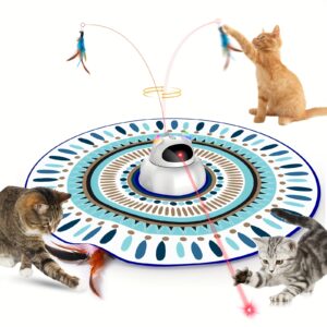 Cat Laser Toy 4-in-1 USB Rechargeable Interactive Cat Wand Toy