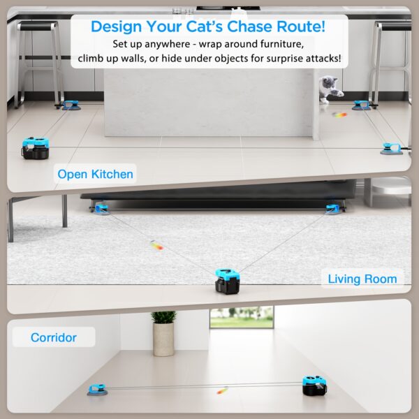 AsFrost Cat Toy Smart Cat Treadmill Exerciser w/Feather Toy