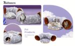 Cat Tunnel 3ft Flannel Cat Tunnel w/Cushion & Ball, Grey Moon Star
