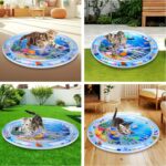 Interactive Water Mat Indoor PVC Cat Mat w/Floating Fish Design, No Battery