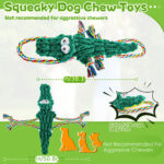 Durable Alligator Dog Toy Large Stuffed Chew & Tug-of-War Toy