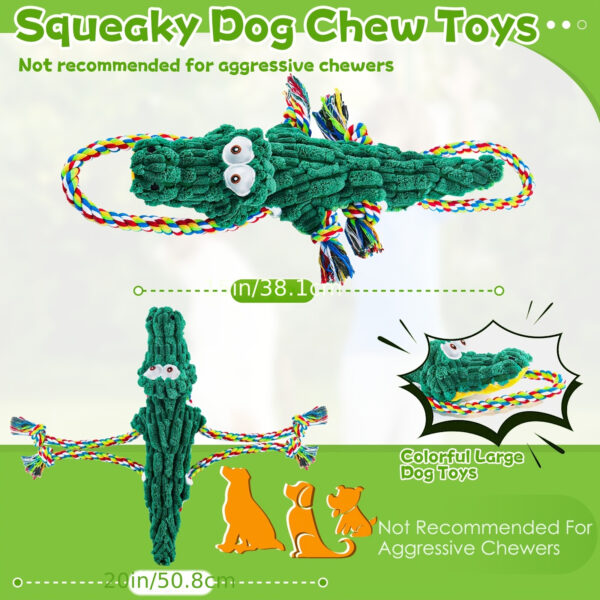 Durable Alligator Dog Toy Large Stuffed Chew & Tug-of-War Toy