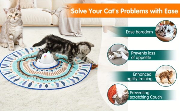 Cat Laser Toy 4-in-1 USB Rechargeable Interactive Cat Wand Toy