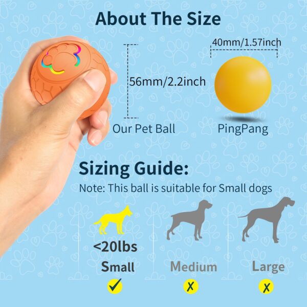 Dog Bouncing Ball Smart Puppy Ball w/Flashing Lights, USB Rechargeable