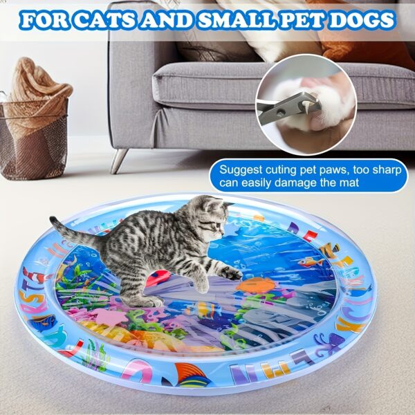 Interactive Water Mat Indoor PVC Cat Mat w/Floating Fish Design, No Battery
