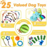 Luxury Dog Chew Toys 25pc Puppy Chew Toys w/Ropes, Treat Ball
