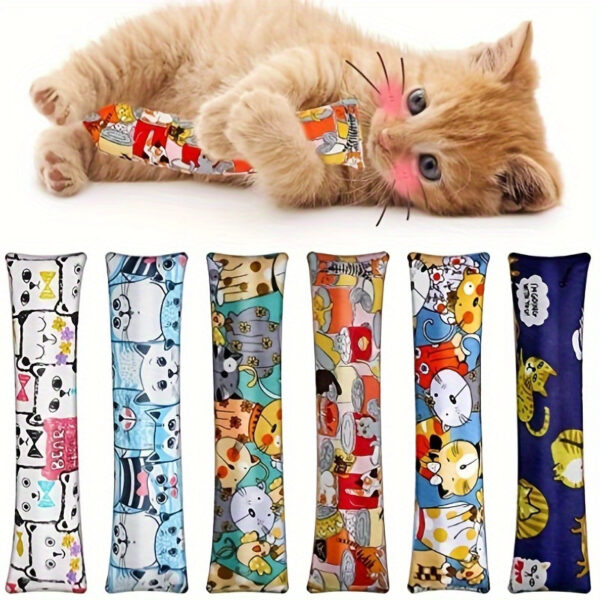 Cat Grass Pillow Stress-Relief Chew Toy, Medium Plush Cat Toy, KLALAL