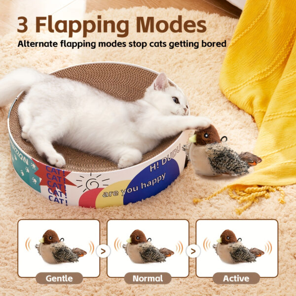 2025 Cat Toy Realistic Sparrow Sound Plush Toy, Touch Activation