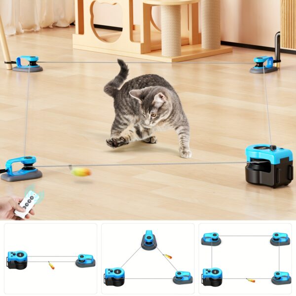 AsFrost Cat Toy Smart Cat Treadmill Exerciser w/Feather Toy