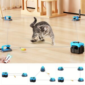 AsFrost Cat Toy Smart Cat Treadmill Exerciser w/Feather Toy