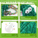 Durable Alligator Dog Toy Large Stuffed Chew & Tug-of-War Toy