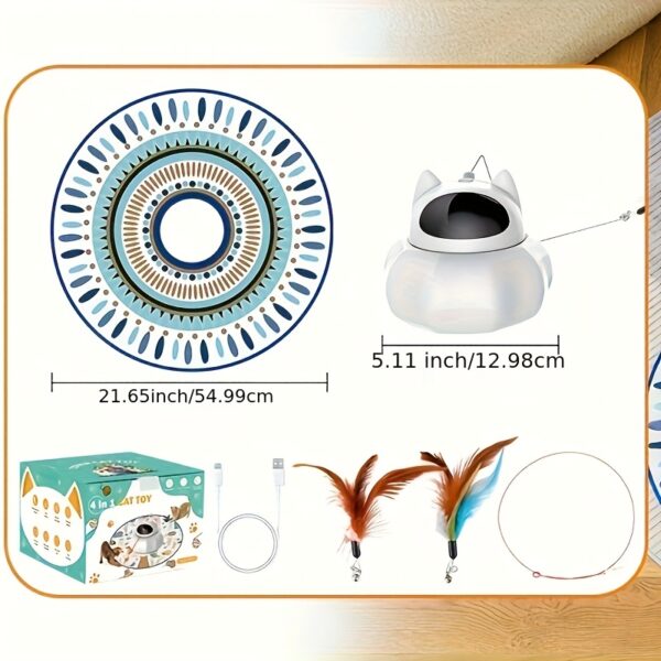 Cat Laser Toy 4-in-1 USB Rechargeable Interactive Cat Wand Toy