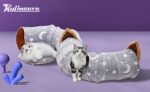 Cat Tunnel 3ft Flannel Cat Tunnel w/Cushion & Ball, Grey Moon Star