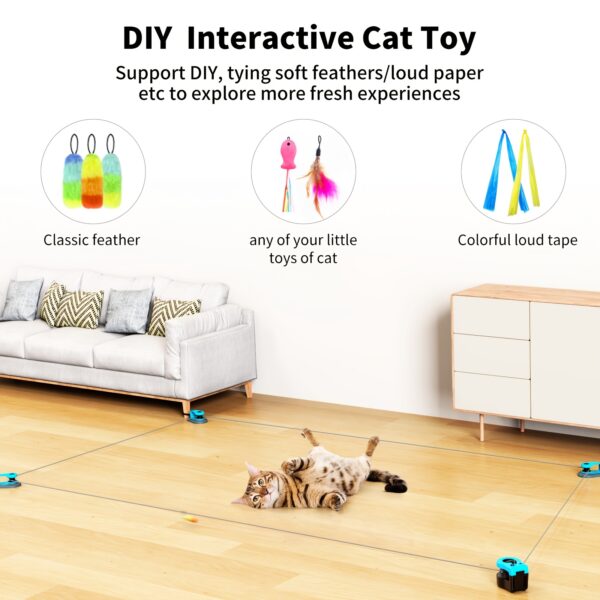 AsFrost Cat Toy Smart Cat Treadmill Exerciser w/Feather Toy