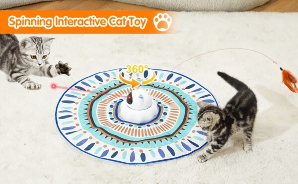 Cat Laser Toy 4-in-1 USB Rechargeable Interactive Cat Wand Toy