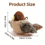 2025 Cat Toy Realistic Sparrow Sound Plush Toy, Touch Activation