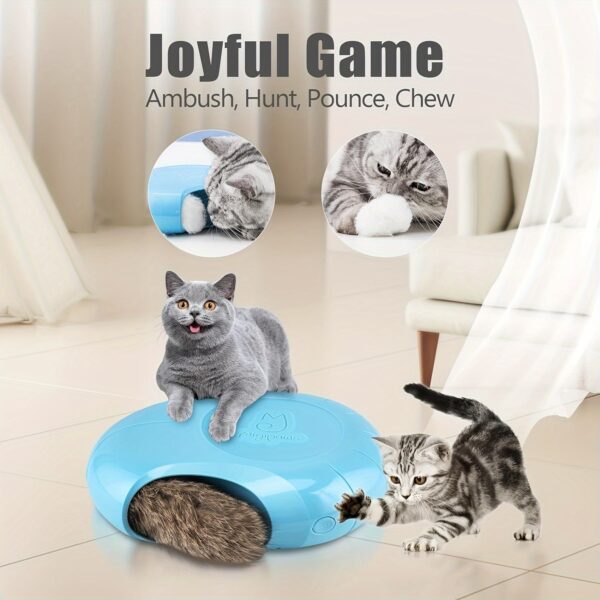 Migipaws Cat Toys Fluffy Tail Plush Squeak Toys, Auto On/Off