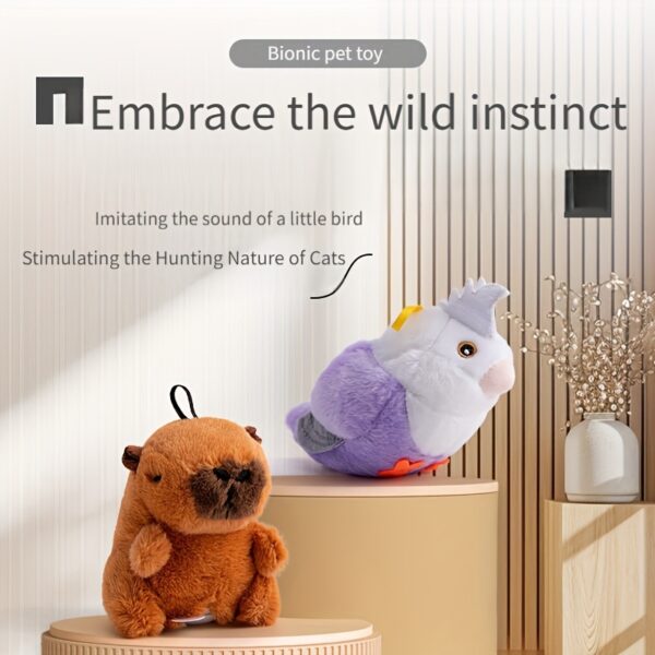 2025 Cat Toy Realistic Sparrow Sound Plush Toy, Touch Activation
