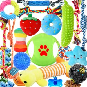Dog Toys Set 25pc Chew Toys for Cleaning & Teeth Cleaning